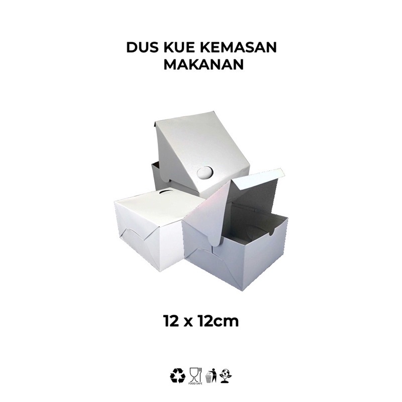 Dus Snack - Snack box - 12 x 12 x 7 - Polos - Tebal - 100 pcs