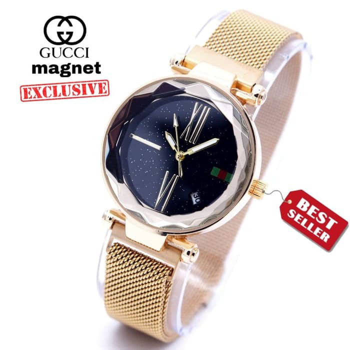 Jam Tangan Wanita Gucci Magnet Premium Quality - Hitam