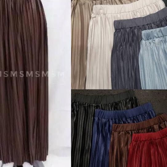PROMO ROK PLISKET // PRISKET PANJANG MAROON HITAM MOCCA NAVY KUNING KUNYIT ABU GREY // ALANJAYA