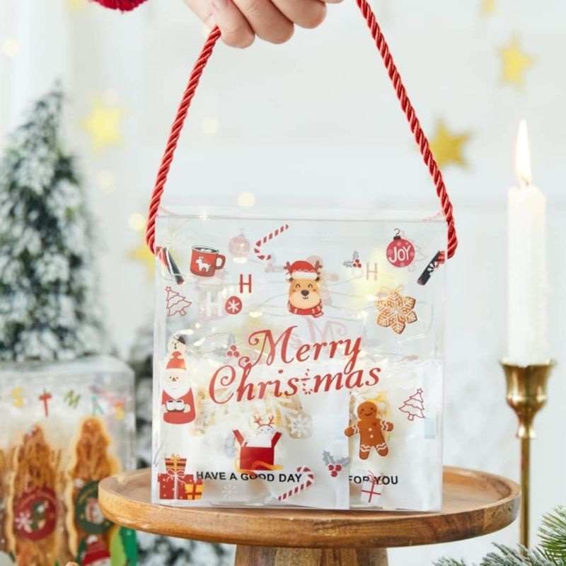 

PVC Hamper Christmas / Kotak Mika Bening Natal / Box Plastik Transparant - D