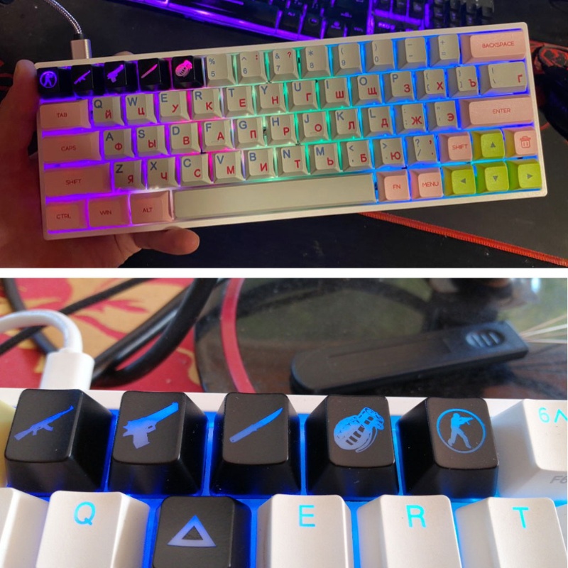 Keycaps Keyboard Mekanik btsg 5tombol Keycaps Backlight Tahan Lama Untuk Cherry MX