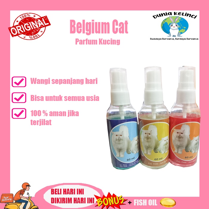 PARFUM KUCING BELGIUM CAT WANGI FRESH SEHARIAN PENGHARUM