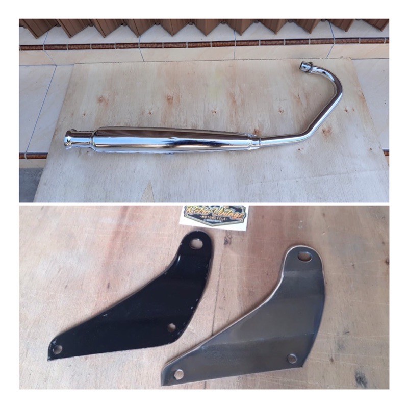 knalpot cb 125 corbi plor cb 100 gl 100 gl pro gl max model leher standar set pangkon knalpot