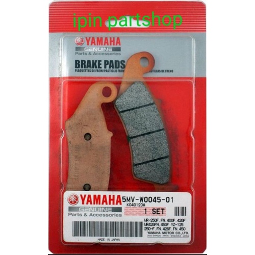 BRAKE PAD KIT / KAMPAS REM DEPAN YZ125, YZ250F, ORIGINAL / 5MV-W0045-01