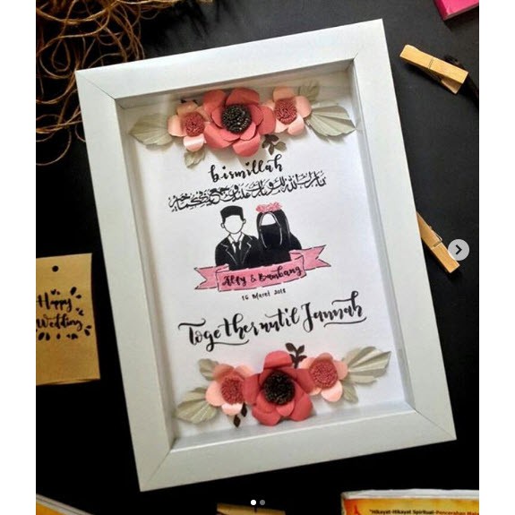 LETTERING UKURAN A4 (21x2x30 cm) + FRAME BOX (3D)