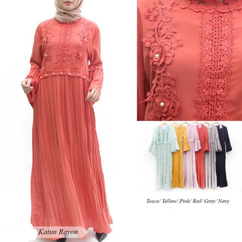 Gamis Plisket Import