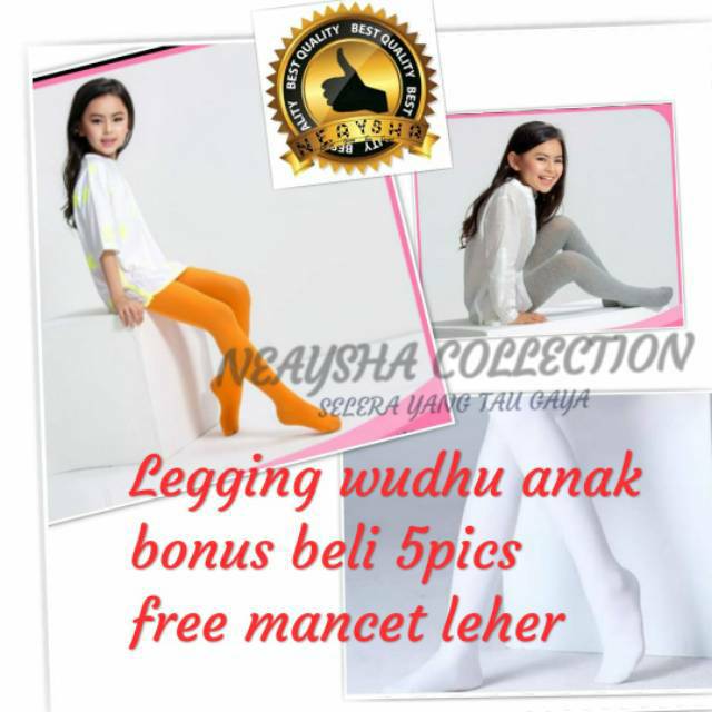 OBRAL MUMER Legging wudhu anak remaja 14-16thn Neaysha Collection All size