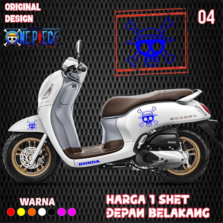 Bisa Custom Nama Cutting Stiker Scoopy Sticker Scoopy ONE PIECE Satu Set all varian