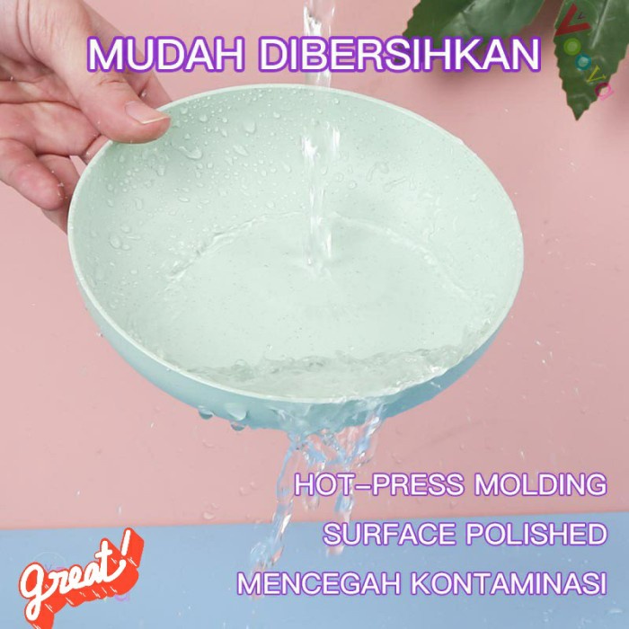 Piring Snack Side Dish Mangkok Kecil Jerami Round Plate 14cm PRG05-Piring