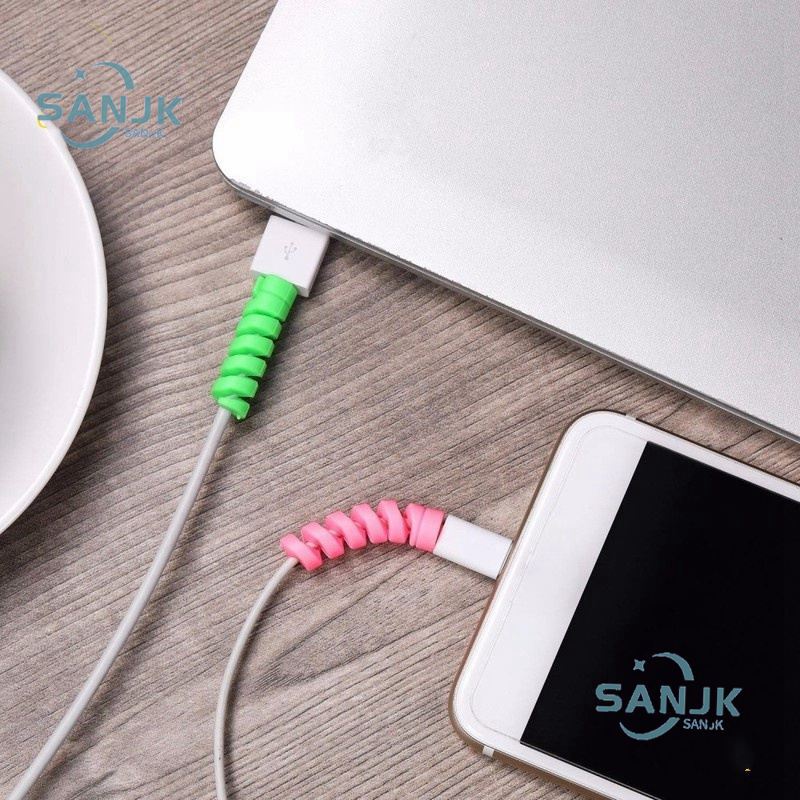 2pcs Spiral Pelindung Kabel Data / Charger / Headphone