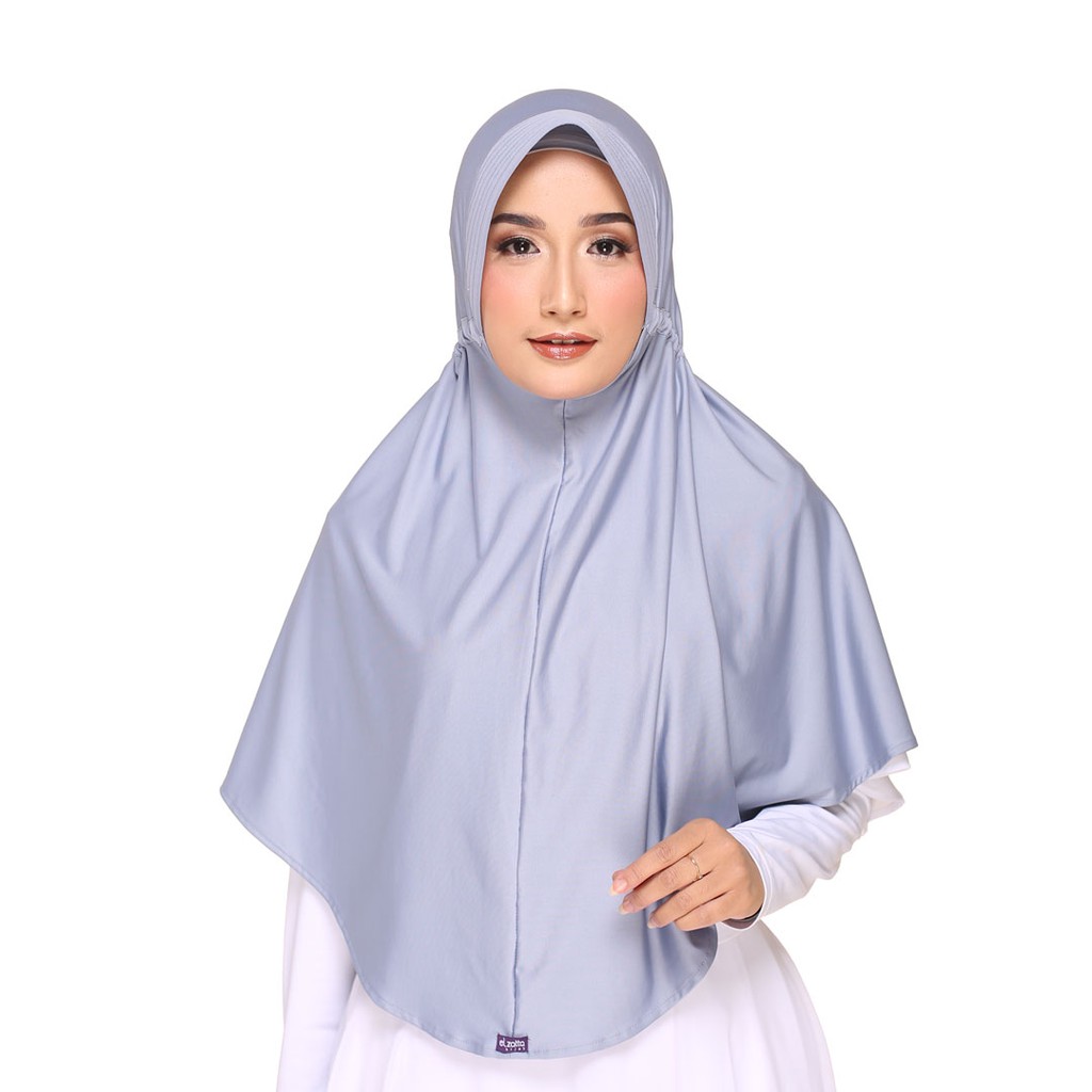 Elzatta Jilbab Instan Polos Zaria Sahara L-804 (Abu Muda/Silver