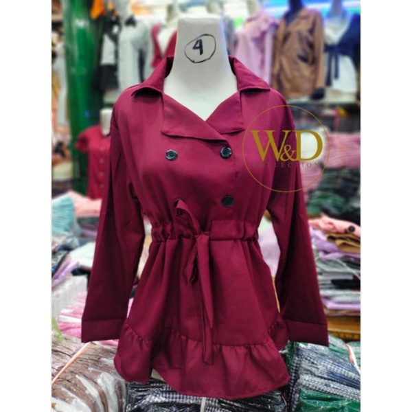 Blouse Atasan Kemeja Wanita Casual Murah Baju Polos Korean Style Basic fashion Muslim Hijabers 0100