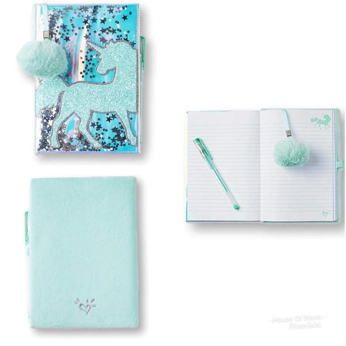 

JUSTICE SHAKY GLITTER UNICORN DIARY WITH PEN - DIARY JUSTICE
