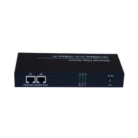 Switch 10/100M 2 RJ45 &amp; 6 SC Ethernet Converter Single Mode 25km