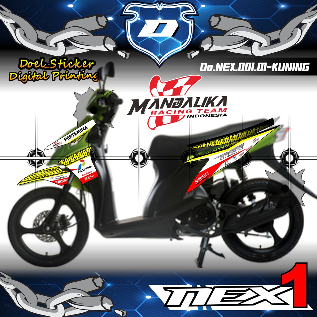 Sticker Striping Variasi Nex 1/Nex Old - Striping Motor Nex 1/Nex Old  MANDALIKA DOEL 001