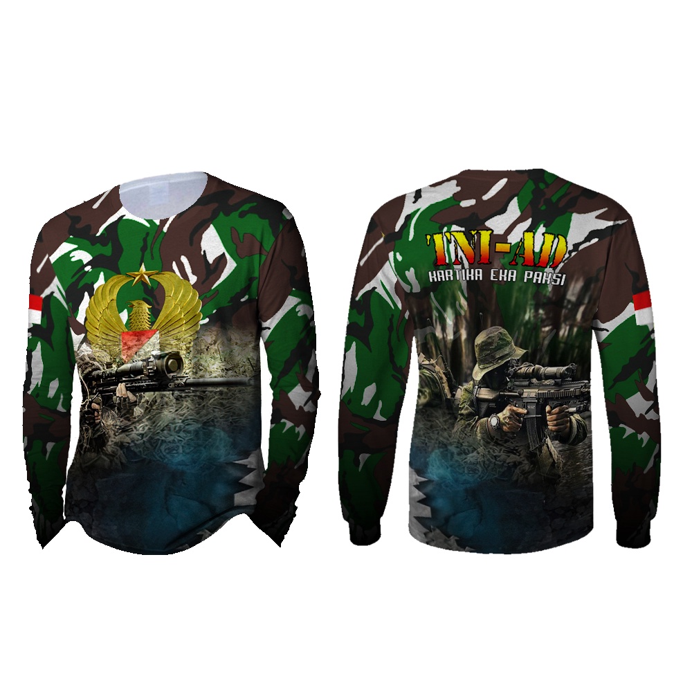 [Riashop] Kaos TNI AD | Kaos TNI-AD Lengan Panjang | Kaos TNI AD Asli | Kaos TNI-AD Pria