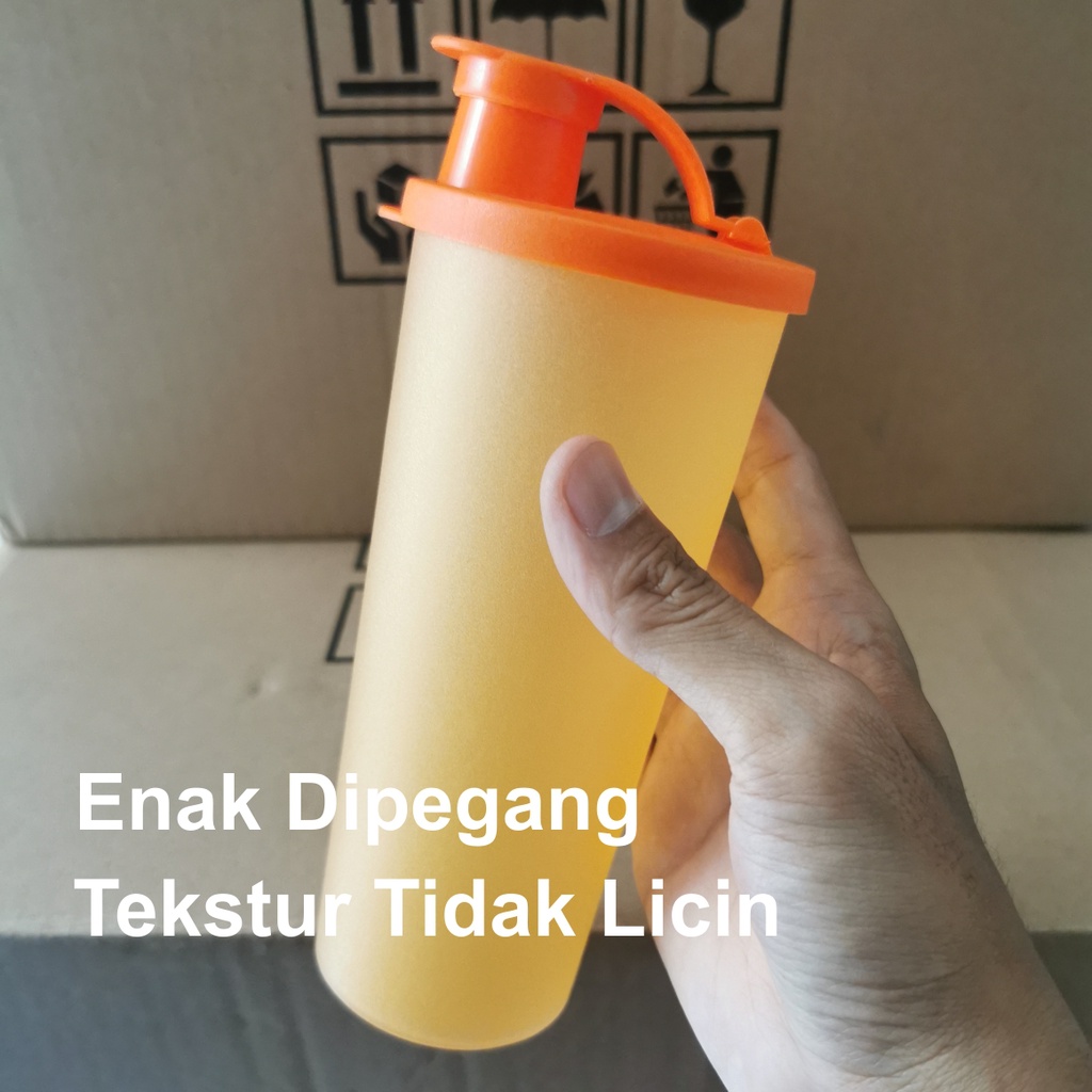 Tumbler Gelas Botol Tutup Flip Flop Shaker Plastik Tebal Warna Warni dengan Tutup Anti Bocor 500 ml Cocok untuk Hadiah Souvenir