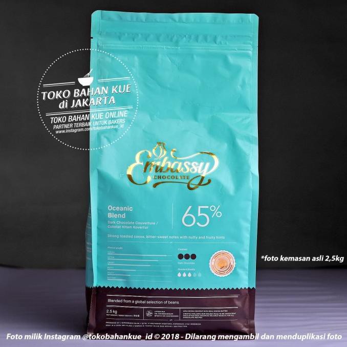 

Jual Embassy Chocolate - Oceanic Blend 65% 2,5Kg Dark Couverture Tulip Coklat