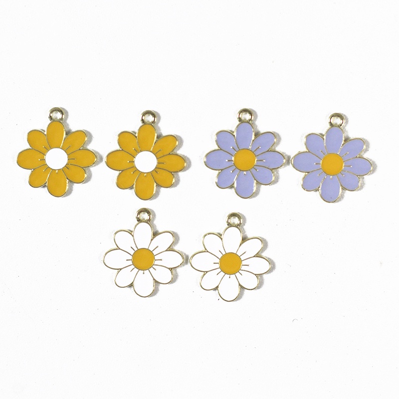 10pcs Kalung Dan Anting Liontin Bunga Daisy