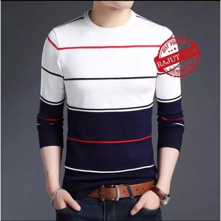 ZES,BAJU SWEATER RAJUT PRIA TEXAS,BAHAN 100% RAJUT TEBAL LENGAN PANJANG