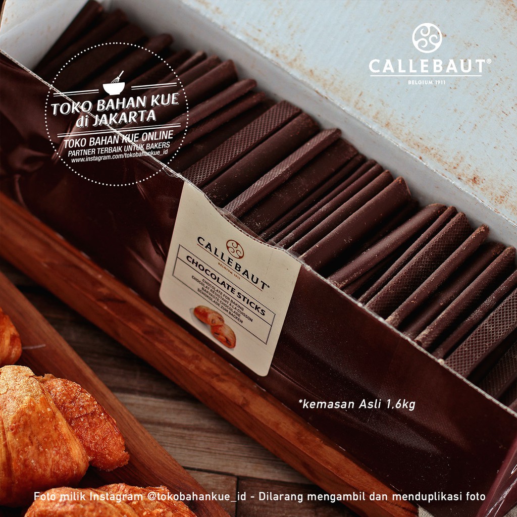 

Callebaut Dark Chocolate Baton Baking Sticks 1,6kg 44% Cokelat Batons Stick isi Croissant