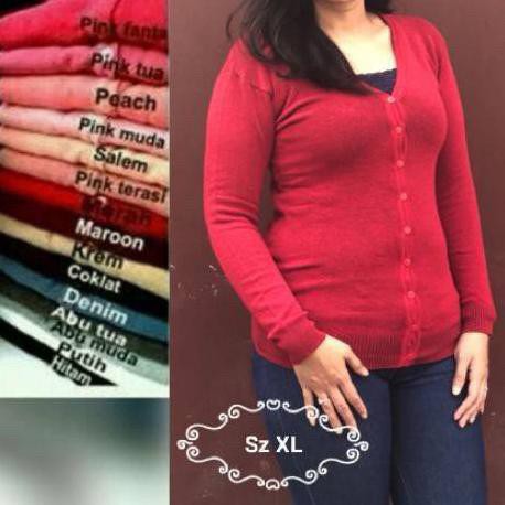 Kardigan big size XL jumbo | cardigan rajut basic | rajut benang spandek bukan wool