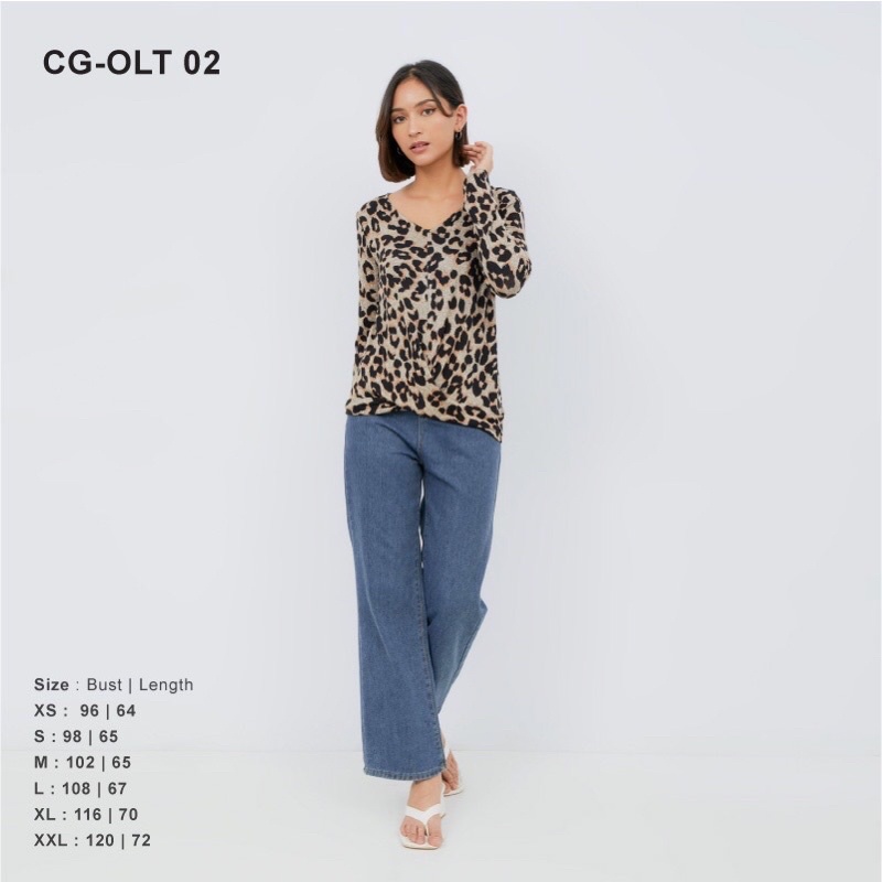 Jumbo Old Navy Leopard Long Sleeve Animal Print Big Size lengan Panjang Sisa Ekspor