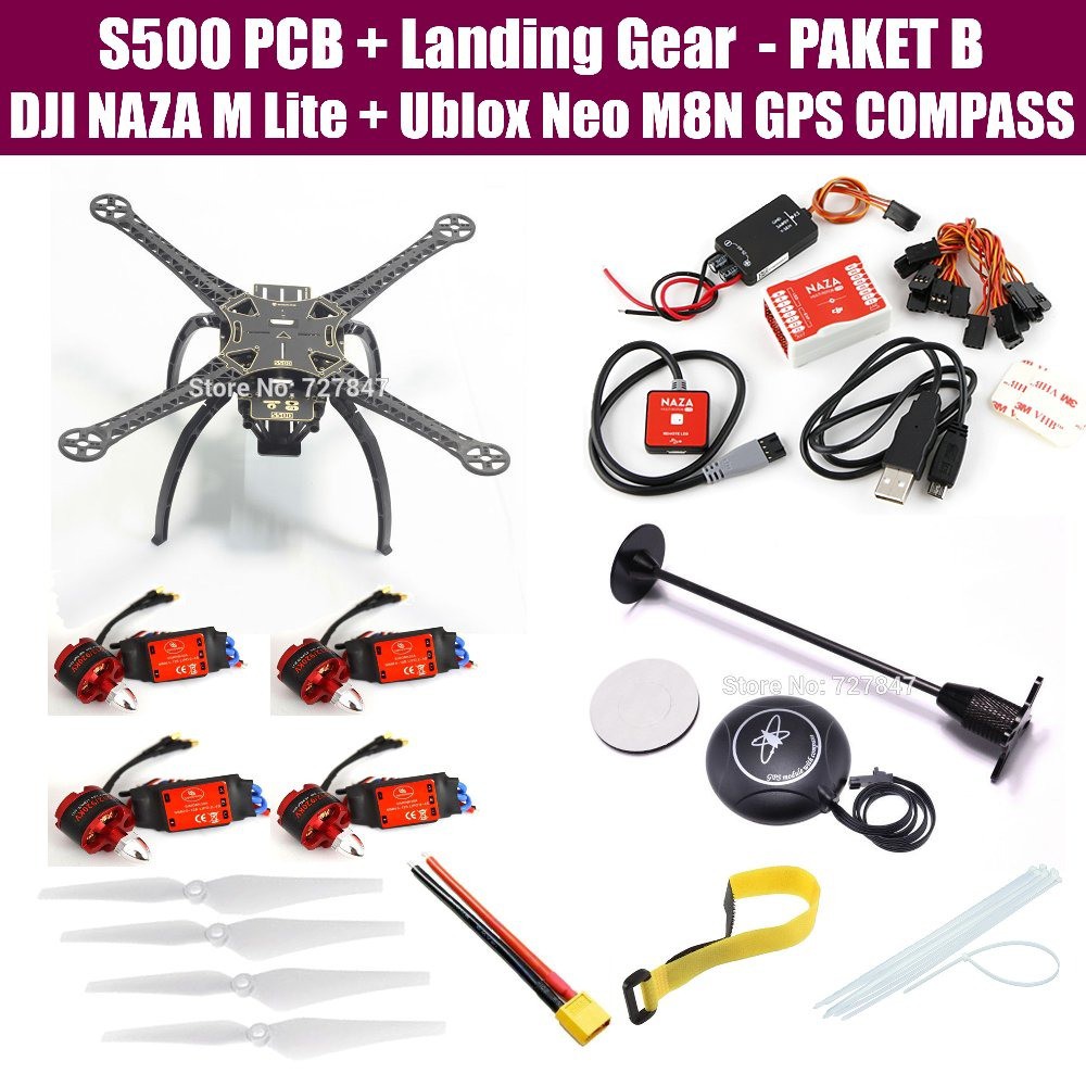 ARTF S500 PCB Landing Gear Paket C DJI NAZA M Lite M8N GPS