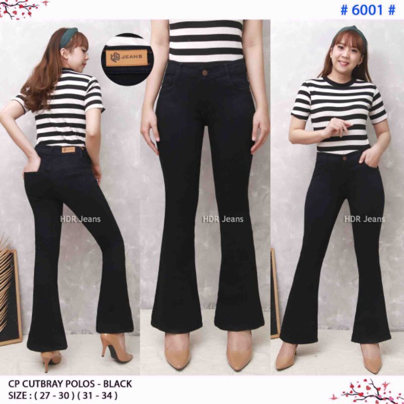 Celana Highwaist Cutbray Jeans Jumbo Melar Stret