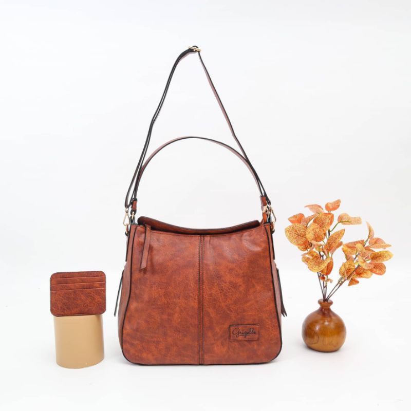 GRIZELLE ALICIA PREMIUM BAG (Size M, BROWN)