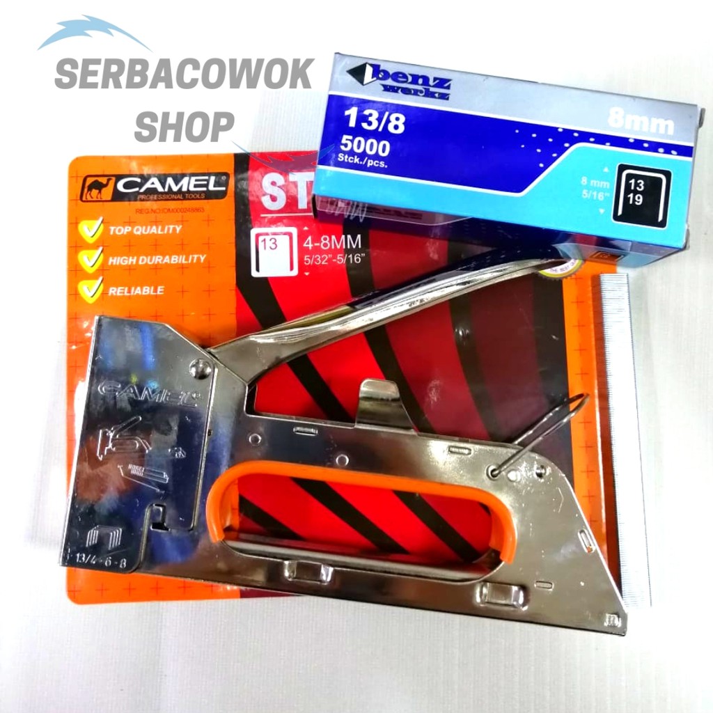 Paket Isi Gun Tacker Stapler Benz 8 MM Dan Mesin Staples Jok Tembak Hekter Camel 4 - 8 MM Termurah B