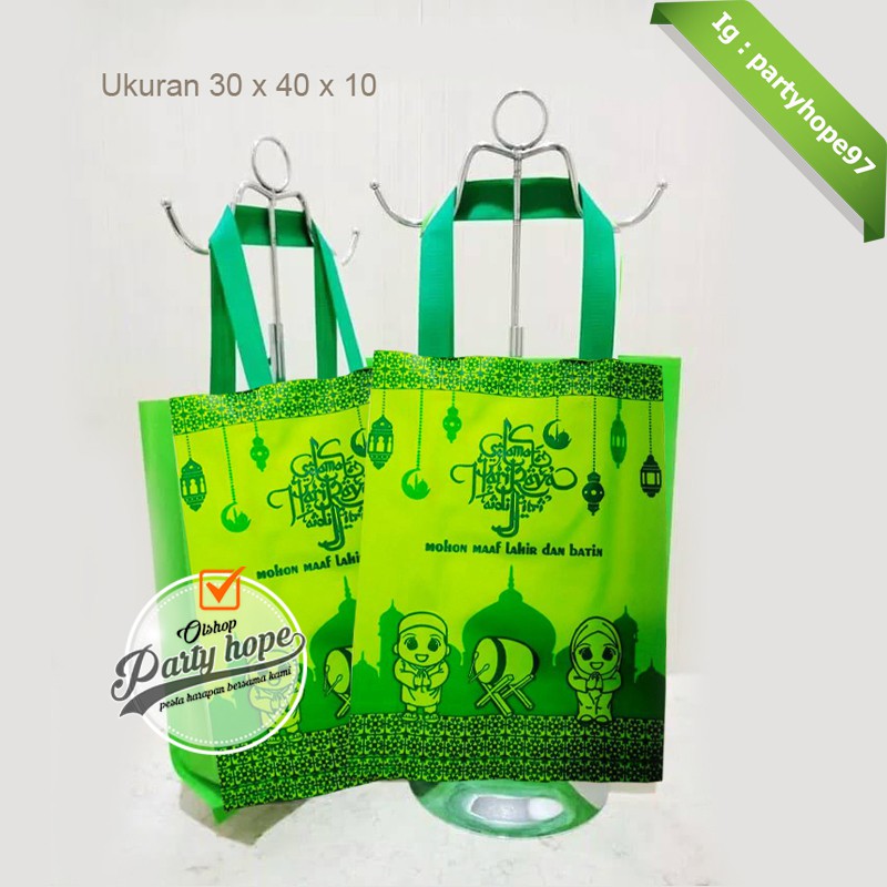 

Goodie Bag Idul Fitri Hijau / Tas Souvenir / Kantong Snack Idul Fitri
