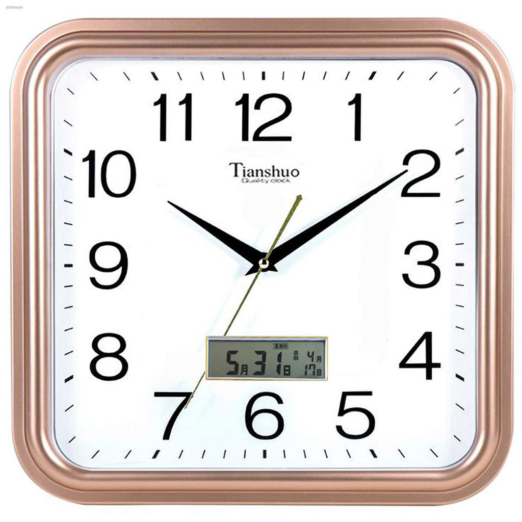 Rectangular Wall Clock Living Room Bedroom Watch Silent Simple