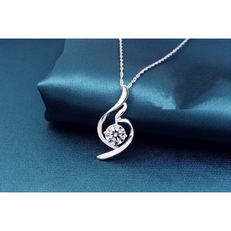 925 Perak Liontin Untuk Wanita Perhiasan Fashion pendek dan feminin(Tanpa rantai)