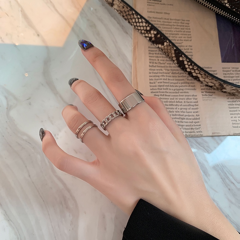 PSet Rings Accessories Fashion  Trendy Personality Light Luxury Versatile