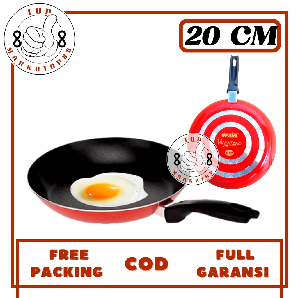 TEFLON MAXIM 20 CM PANCI TEFLON WOK WAJAN KUALI FRYPAN PENGGORENGAN PANCI TEFLON TEPLON MAXIM ENAMEL