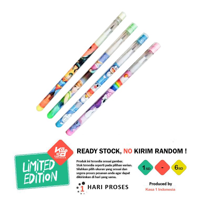 

4 Pcs Pensil Alat Tulis Mix Motif Susun Tusuk Sambung