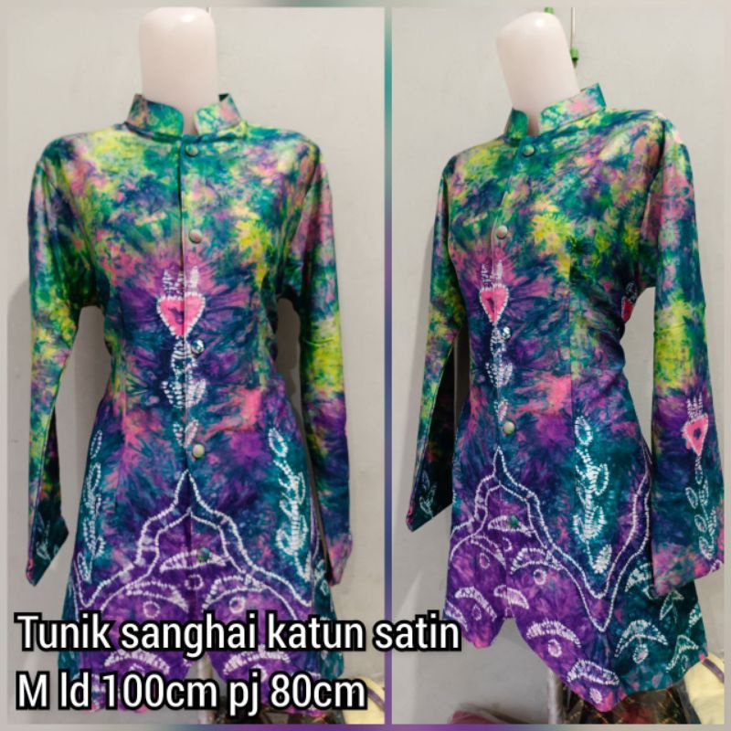 sasirangan wanita tunik sanghai M LD 100CM