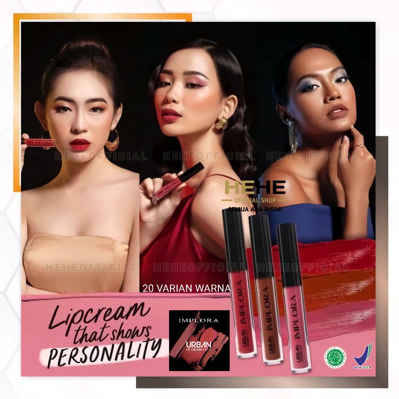 Implora Urban Lipcream / Lip cream Matte Lipstick IMPLORA BPOM Lipcream Lipstik HEHE OFFICIAL PEKANB