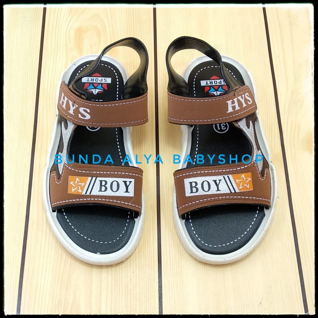 Sendal Anak Laki Laki Usia 5 6 7 Tahun Karet Lentur COKLAT - Sendal Tali Anak Cowok Keren Anti Licin Karet Lucu