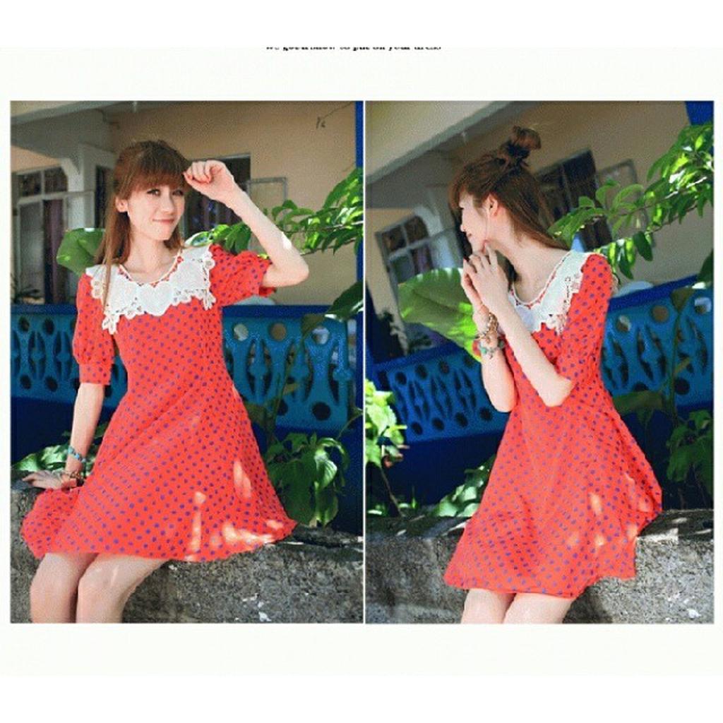 Dress polkadot krah, IMPORT