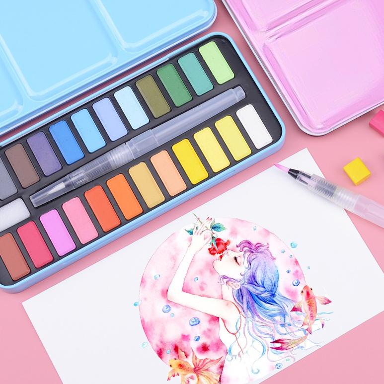 

[KODE IIRVA] Olla Cat lukis Cat Air Sponge Lukis 24 Warna Watercolor Set - WC2