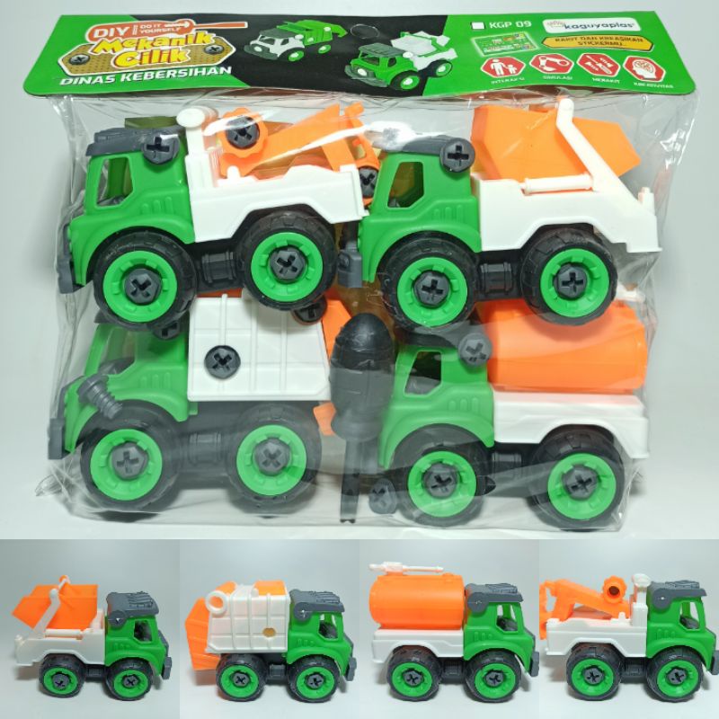 Mainan anak DIY Mekanik Cilik Dinas Kebersihan KGP09