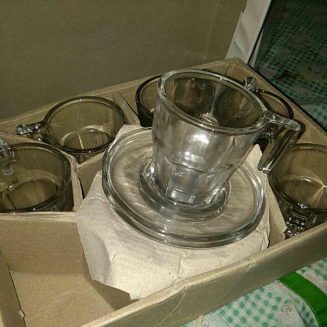Gelas Espresso Set Dengan Piring Tatakan 80ml