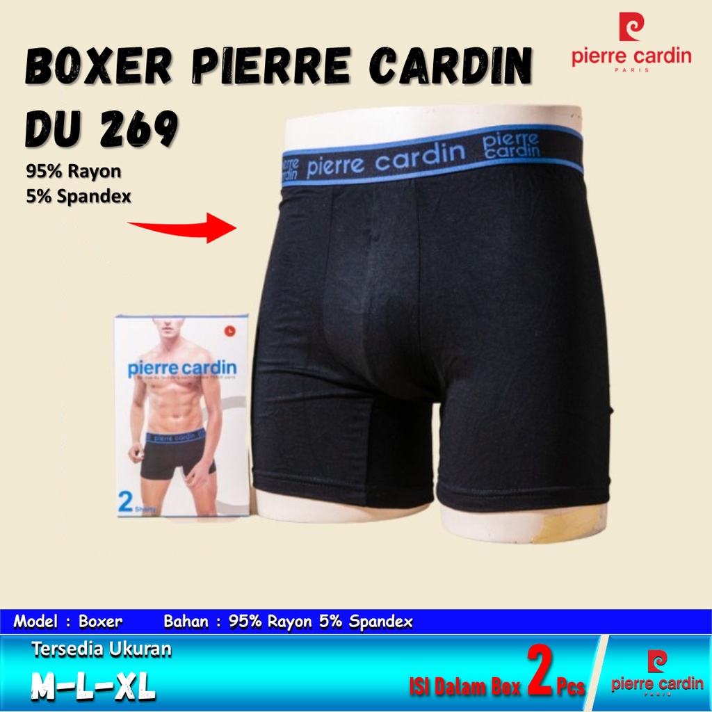 Celana Boxer Pria PIERRE CARDIN PC 269 ISI-2 PCS bahan Rayon Spandex