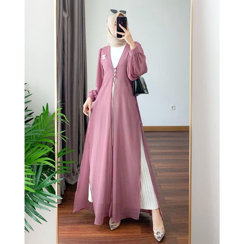 Amelia Outer /  Outer Long Ceruty / Cardi Laura Dress Semi