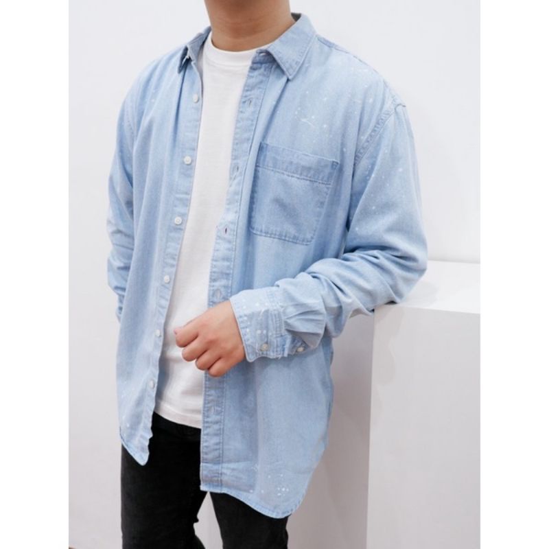 KEMEJA JEANS PANJANG PRIA ORIGINAL - KEMEJA DENIM PRIA FSBN BRAND ORIGINAL