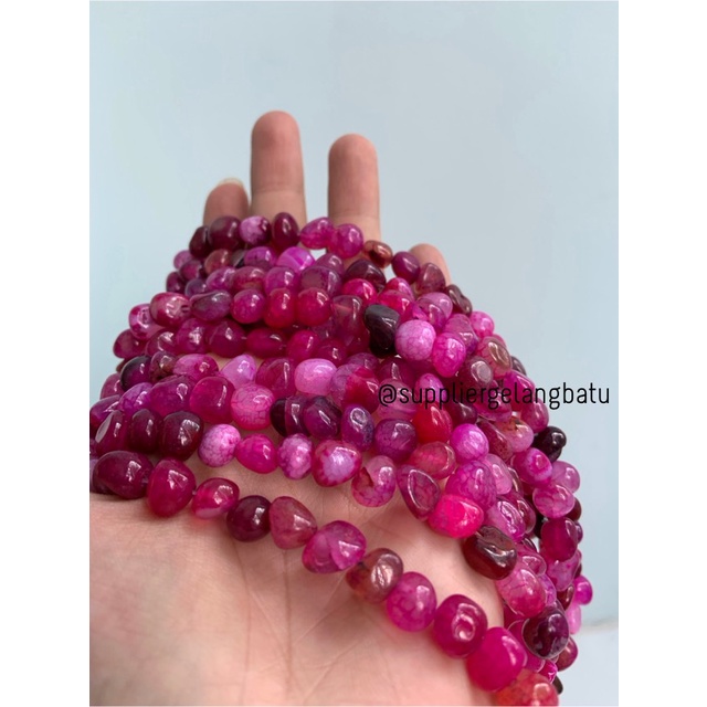 manik Batu alam PURPLE AGATE SERAT Beads 12 x 10mm mix SUPER GRADE