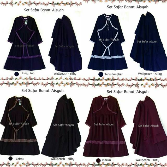 Best Seller Set Safar Banat 'Aisyah by Qonitah Hijab || Anak usia 3th - 12th
