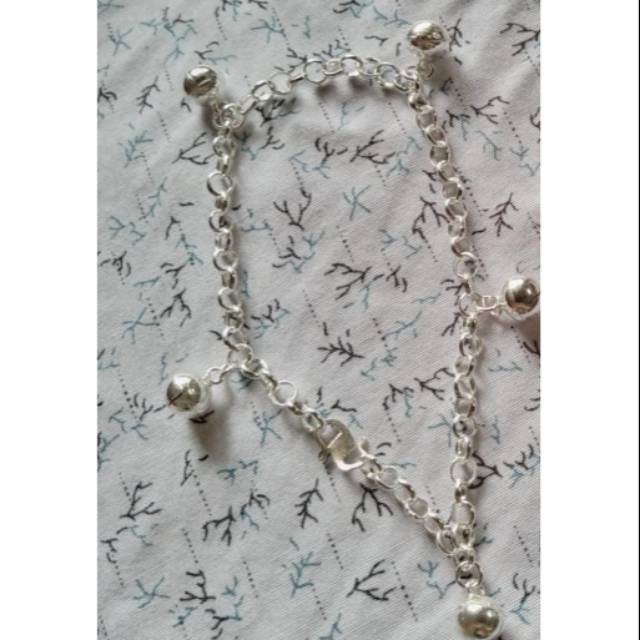 gelang kaki bayi perak murni